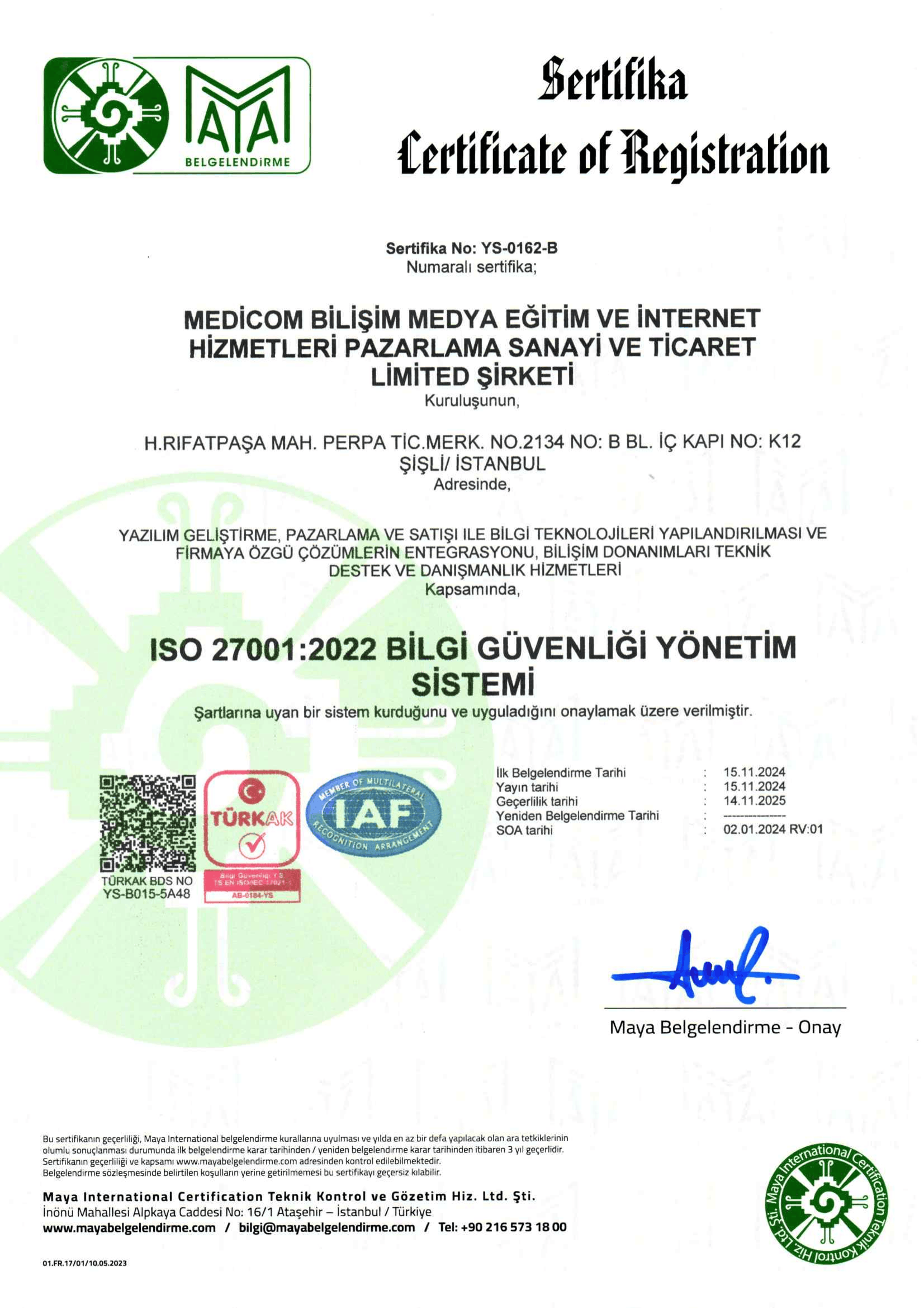 ISO/IEC 27001 Sertifika