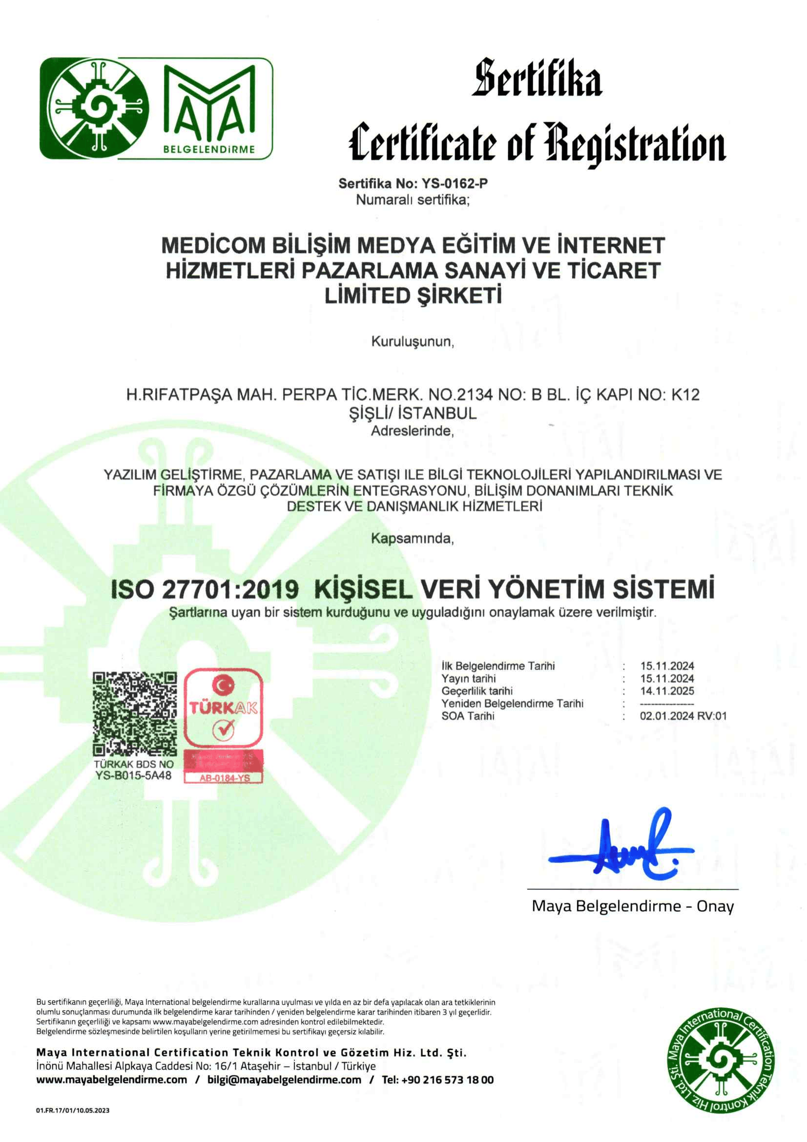 ISO/IEC 27701 Sertifika